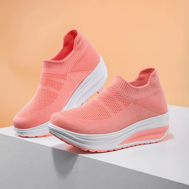 Women Shoes Summer Flying Weave Sneakers Super Light Comfortable Vulcanized Shoes Female Mesh Breathable Sneakers Women Shoes