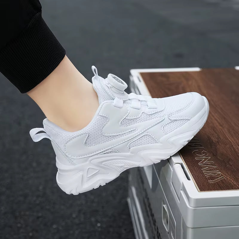 Children Casual Shoes Kids Sneakers for Boys and Girls Solid White Shoes Mesh Breathable Running Sports Tenis Chunky Sneakers