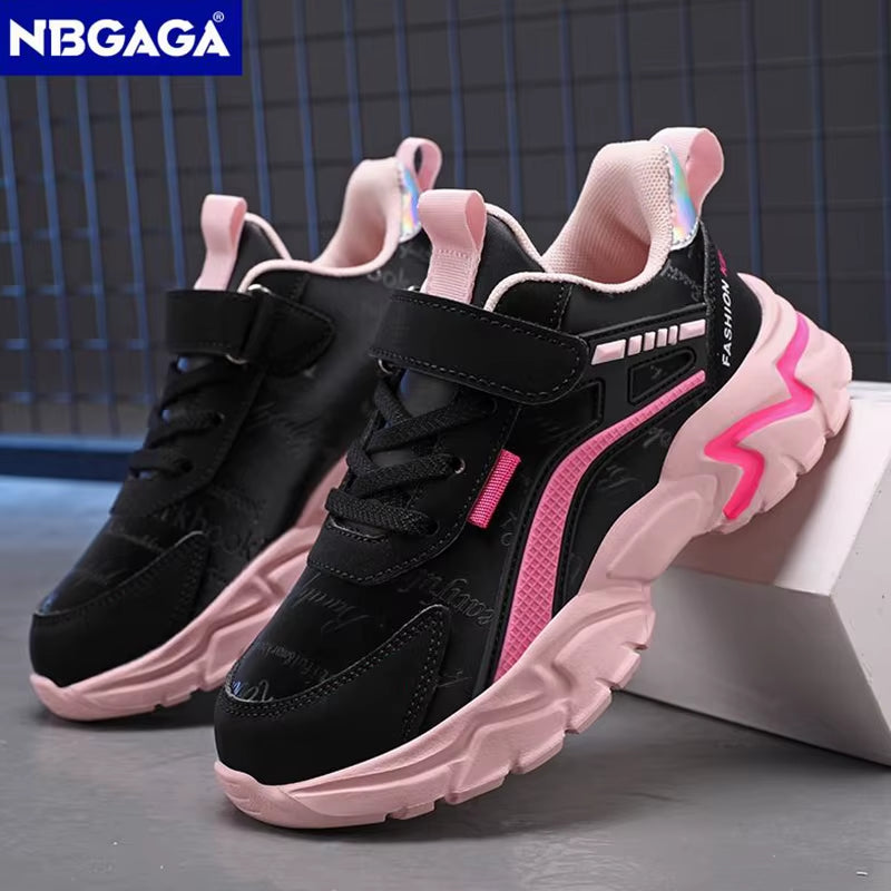 Kids Casual Pink Girls Leather Shoes Fashion for 7-15Y Lightweight Running Young Student'S Children Sports Girl'S Shoe