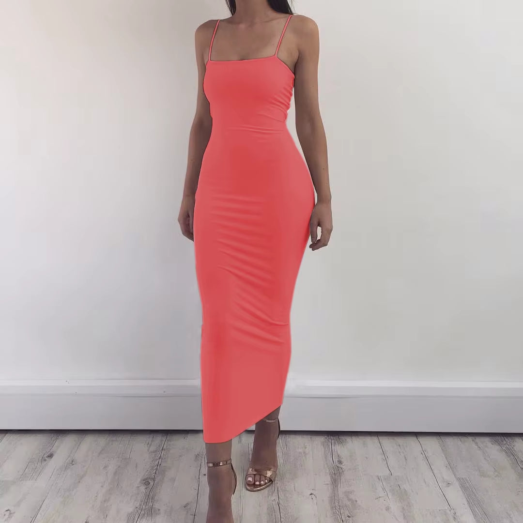 JZ461 New Summer Women'S Dress Long Sling Dresses Club Sexy Suspender Dress