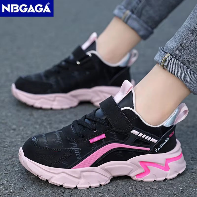 Kids Casual Pink Girls Leather Shoes Fashion for 7-15Y Lightweight Running Young Student'S Children Sports Girl'S Shoe