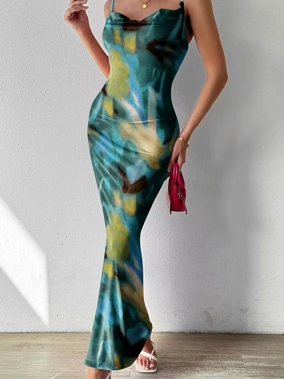 Women'S Dresses Blue Jean Print Sleeveless Strapless Midi Bodycon Maxi Dress 2024 Sexy Vestidos Club Party Evening Sundress