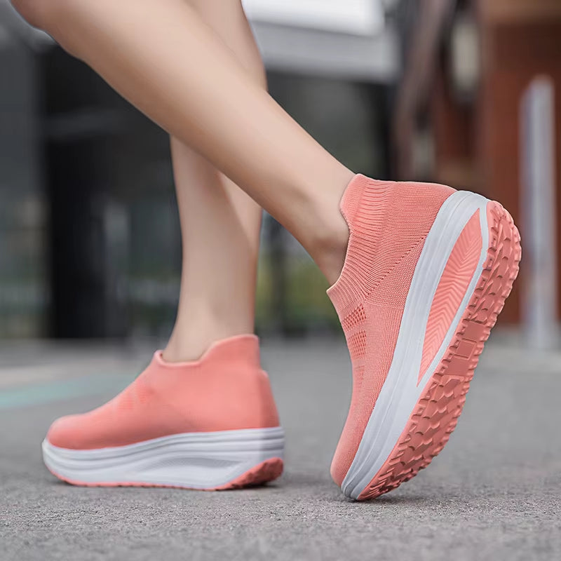Women Shoes Summer Flying Weave Sneakers Super Light Comfortable Vulcanized Shoes Female Mesh Breathable Sneakers Women Shoes