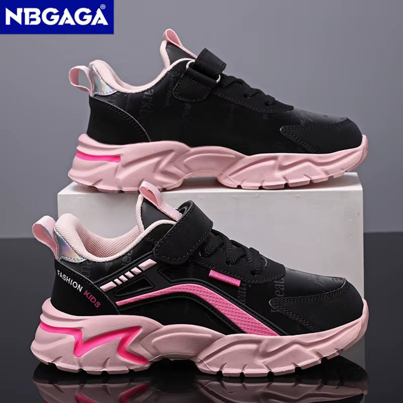 Kids Casual Pink Girls Leather Shoes Fashion for 7-15Y Lightweight Running Young Student'S Children Sports Girl'S Shoe