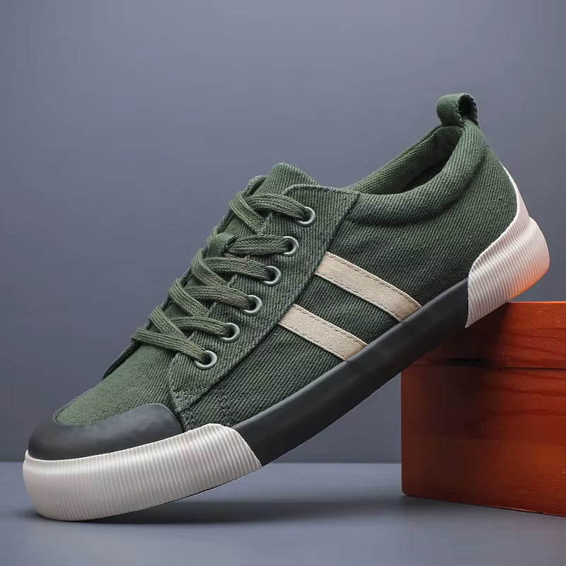 New Men'S Canvas Shoes Vulcanize Lace up Sneakers Casual Breathable Platform Shoes Man Trainers Tenis Masculino Sneakers SS24178