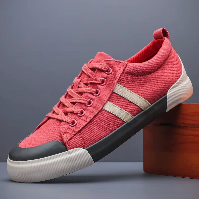 New Men'S Canvas Shoes Vulcanize Lace up Sneakers Casual Breathable Platform Shoes Man Trainers Tenis Masculino Sneakers SS24178