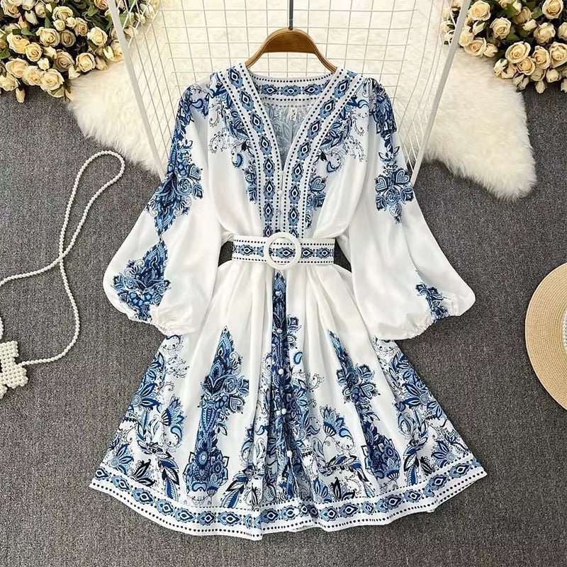 Single-Breasted Party Dress for Women, Turn down Collar, Shirt Dress, Long Sleeve, Mini Dress, Wedding Banquet, Women Clothing,