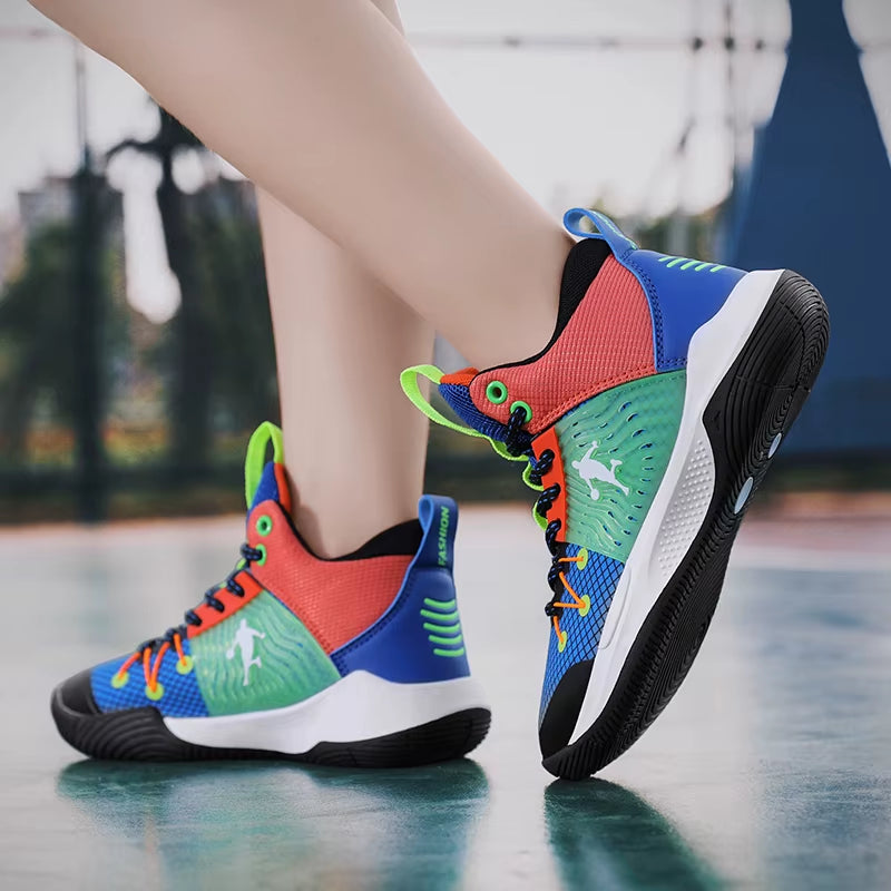 Brand Basketball Shoes for Kids Sneakers Non-Slip Cushion Boys Basketball Sneakers Sports Shoes Comfortable Children'S Sneakers