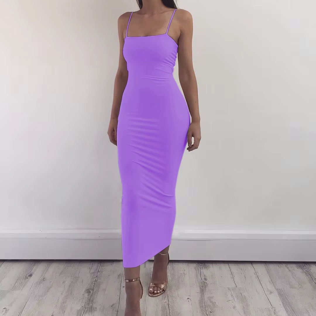 JZ461 New Summer Women'S Dress Long Sling Dresses Club Sexy Suspender Dress