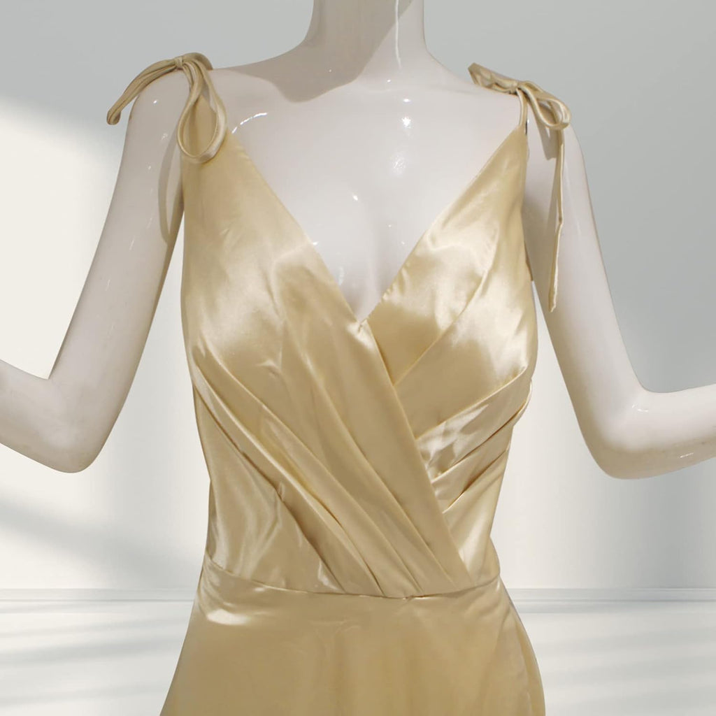 Women'S a Line Spaghetti Strap Wrap Prom Dresses Long Slit Ball Gown Formal Evening Dress with Pockets Navy Blue US8