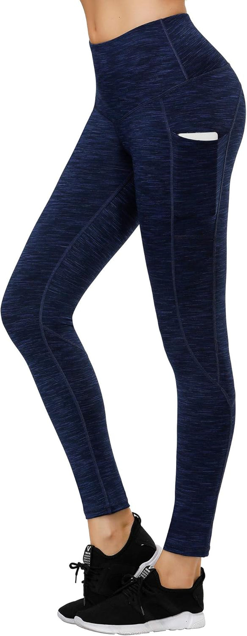 Lifesky Women Yoga Leggings Pants: High Waist Tummy Control 4-Way Stretch Yoga Pants with 3 Pockets for Ladies - Compression Anti-Squat Proof Tights for Workout Gym Running Athletic Exercise Fitness